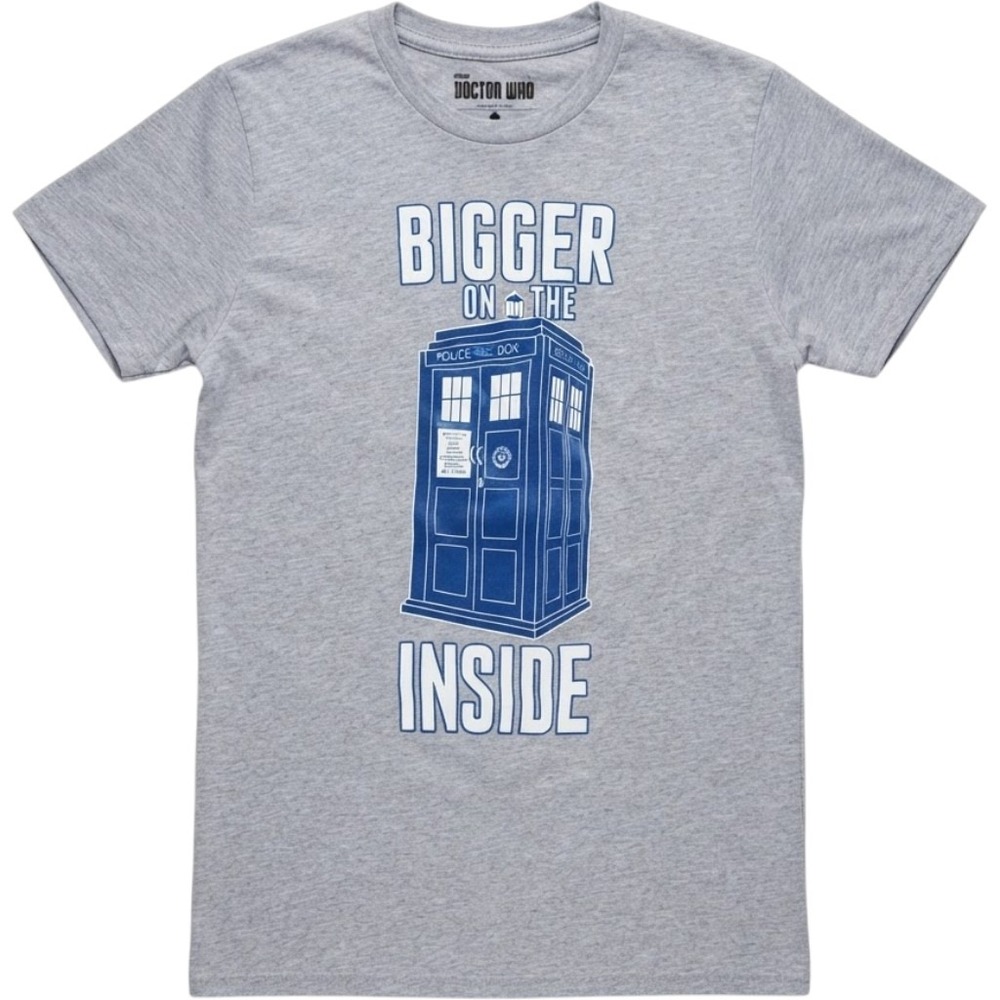 Retro Doctor Who T-Shirt Women Small Gray TARDIS Graphic Tee Ripple Junction